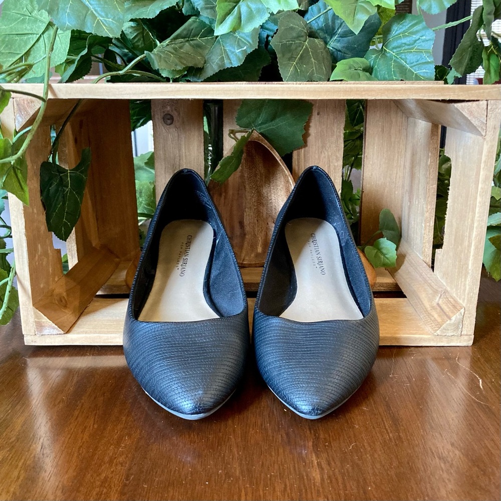 Christian Siriano Black Gigi Pointed Ballet Flats Size 8.5W